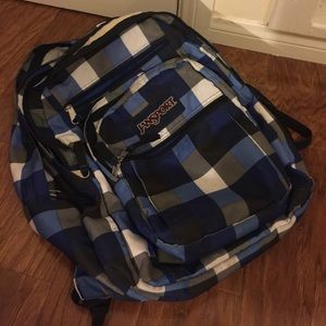 Jansport Blue Plaid Backpack SUPER ROOMY